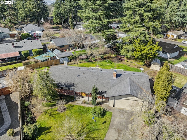 bird's eye view featuring a residential view