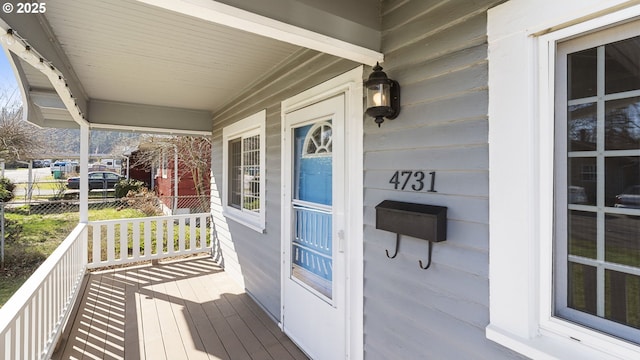 wooden deck with a porch