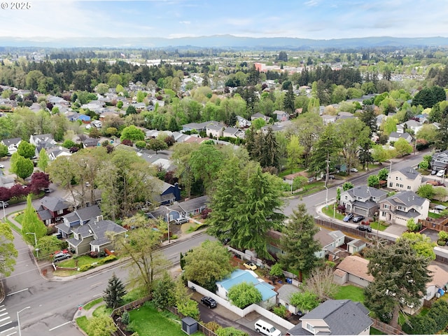 aerial view with a residential view and a mountain view