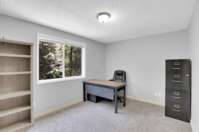 14011 NE 346th St, Battle Ground, WA 98604 - office area featuring a textured ceiling, carpet, and baseboards