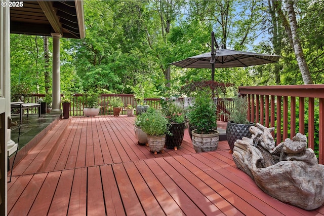 view of wooden terrace