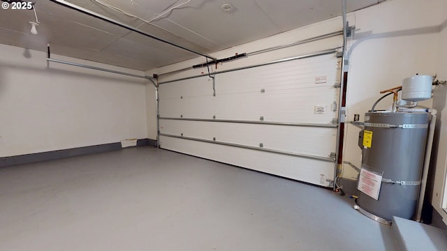 garage featuring water heater