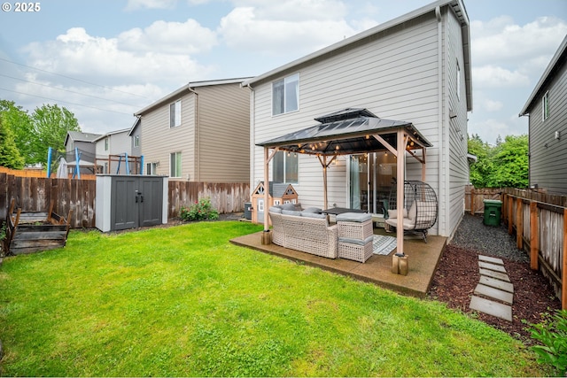 3563 SE Richey Rd, Gresham, OR 97080 - back of property with outdoor lounge area, a gazebo, and a patio area