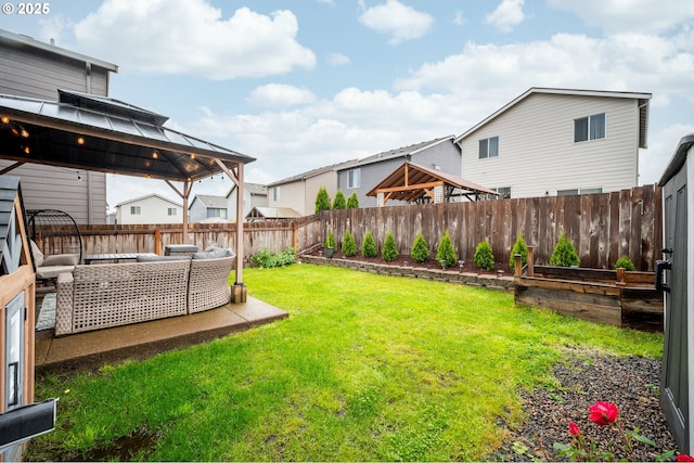 3563 SE Richey Rd, Gresham, OR 97080 - view of yard featuring a gazebo, an outdoor living space, and a patio