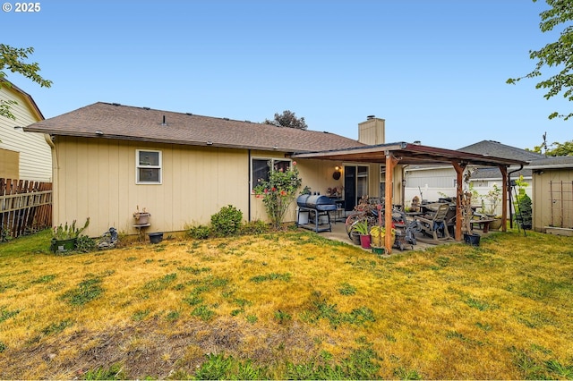 15619 NE Hickory St, Vancouver, WA 98682 - rear view of property featuring a chimney and a patio area