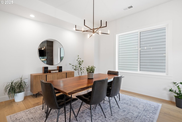 15625 NW Gooderham St, Portland, OR 97229 - dining space featuring a chandelier, recessed lighting, and light wood-style floors
