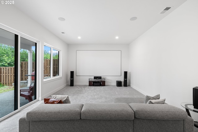 15625 NW Gooderham St, Portland, OR 97229 - carpeted cinema with baseboards and recessed lighting