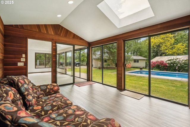 28040 SE Stark St, Troutdale, OR 97060 - sunroom featuring a skylight and vaulted ceiling