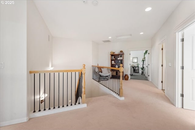 13658 SE Snowfire Dr, Happy Valley, OR 97086 - corridor featuring an upstairs landing, carpet flooring, recessed lighting, and baseboards