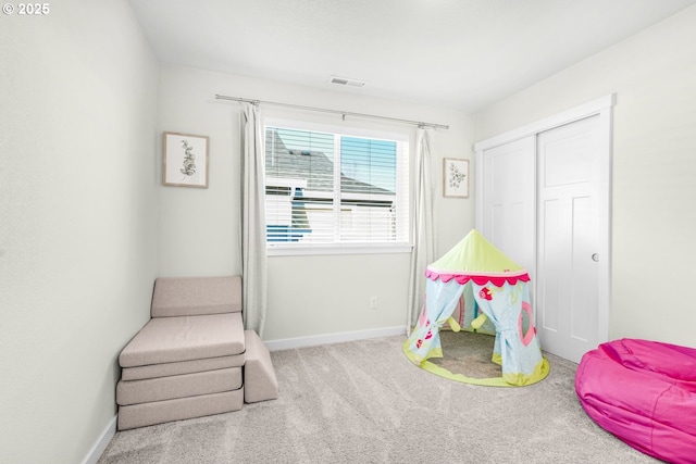 playroom with carpet floors