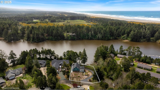 53461 Safe Rd, Bandon, OR 97411 - aerial view with a view of trees and a water view