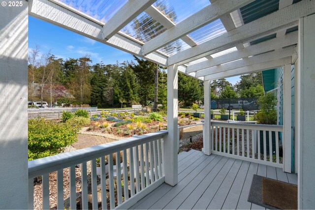 53461 Safe Rd, Bandon, OR 97411 - deck featuring a pergola