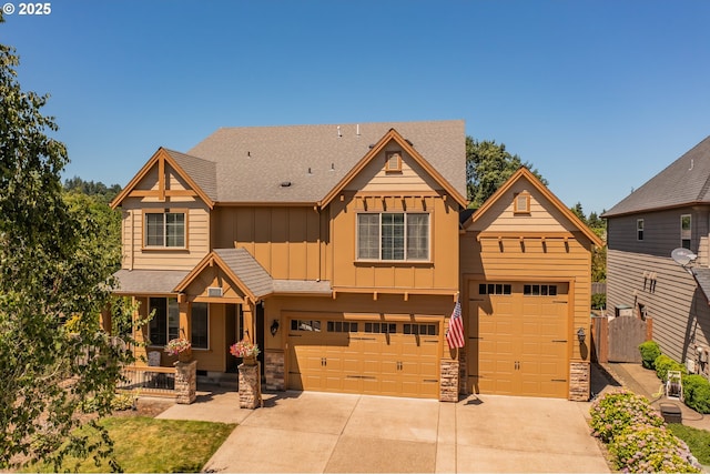 view of front of home with a garage