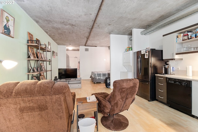 living room with light hardwood / wood-style flooring