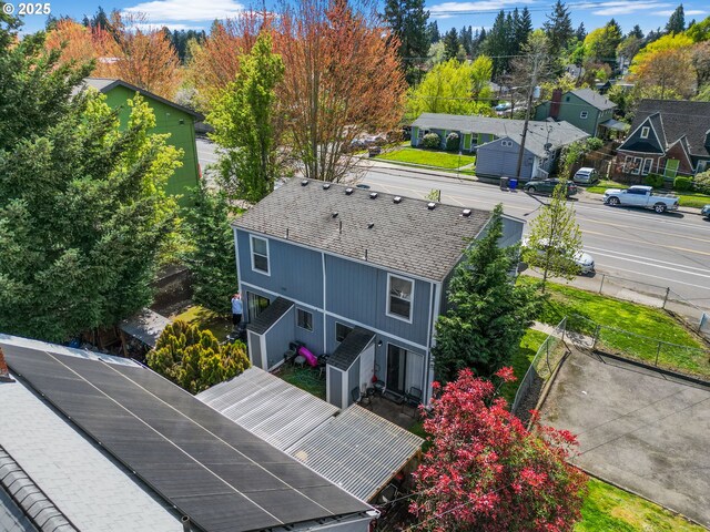 bird's eye view with a residential view