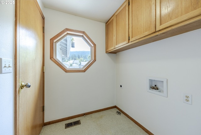 7324 B St, Springfield, OR 97478 - washroom with electric dryer hookup, cabinet space, washer hookup, and carpet floors