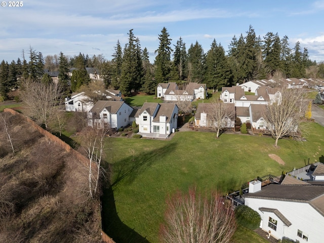 aerial view featuring a residential view