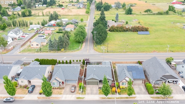 813 Pintail St, Silverton, OR 97381 - aerial perspective of suburban area with property boundaries highlighted