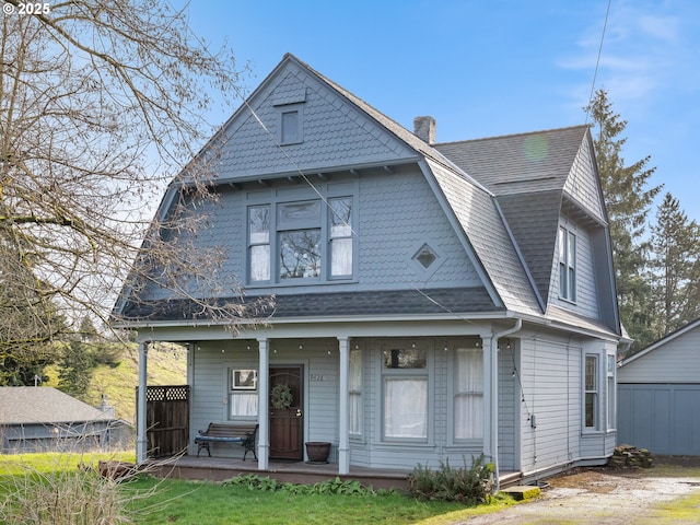 view of front of property with a porch