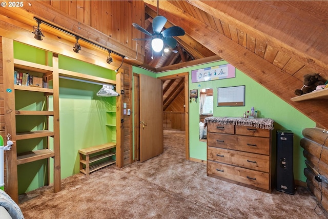 67388 Timberline Rd, Summerville, OR 97876 - bedroom with carpet floors and lofted ceiling