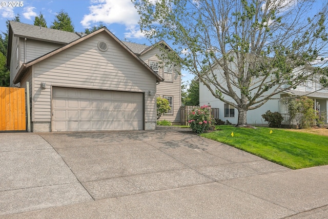3166 NE Glencoe Oaks Pl, Hillsboro, OR 97124 - view of front of home with an attached garage, driveway, and a gate