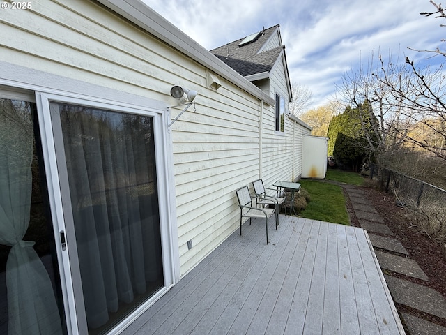 wooden terrace with fence