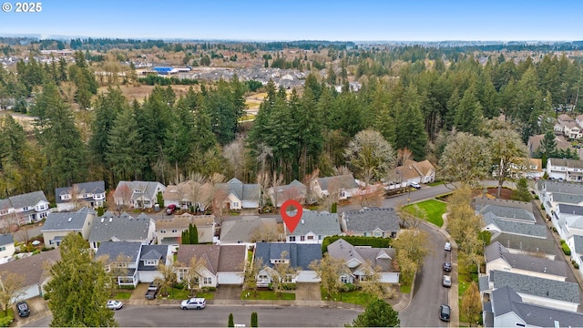 aerial view featuring a residential view