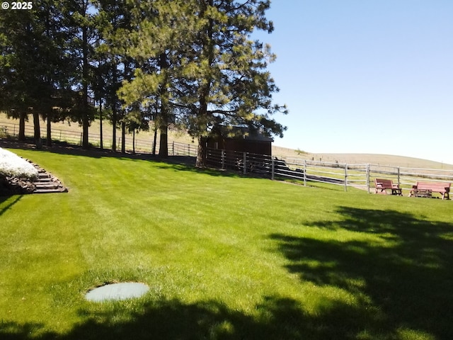 43497 Shetland Ct, Pendleton, OR 97801 - view of yard featuring an outbuilding and a rural view