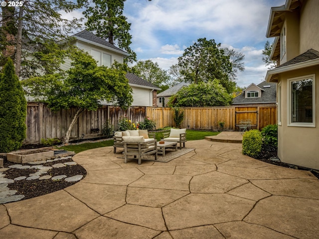 14066 Edenberry Dr, Lake Oswego, OR 97035 - fenced backyard featuring a patio area and an outdoor living space