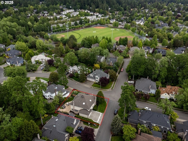 14066 Edenberry Dr, Lake Oswego, OR 97035 - aerial view of residential area featuring property boundaries highlighted