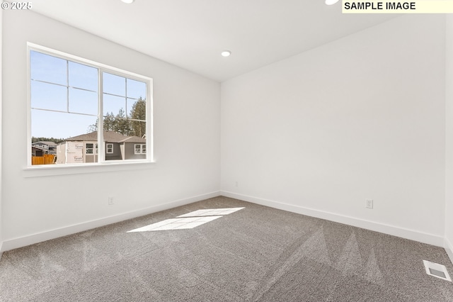 2149 NE Singer Ln, Estacada, OR 97023 - empty room featuring recessed lighting, visible vents, carpet floors, and baseboards