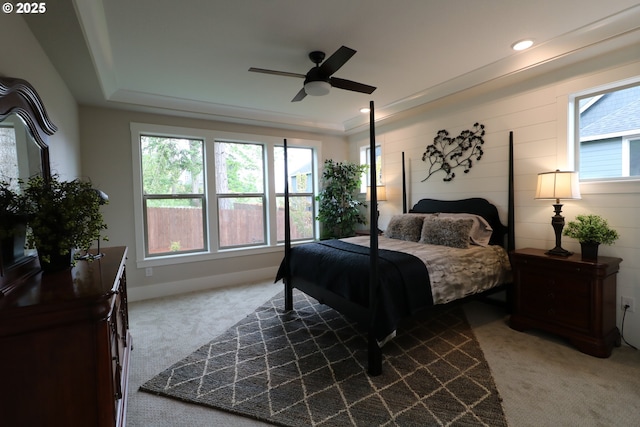 4908 NE 132nd Cir, Vancouver, WA 98686 - carpeted bedroom with a raised ceiling and ceiling fan