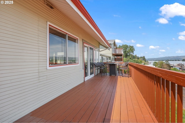 160 S 1st St, Saint Helens, OR 97051 - deck with outdoor dining area and a water view