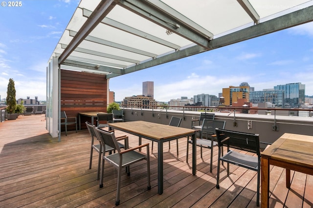 1314 NW Irving St Unit 510, Portland, OR 97209 - deck featuring outdoor dining space and a city view