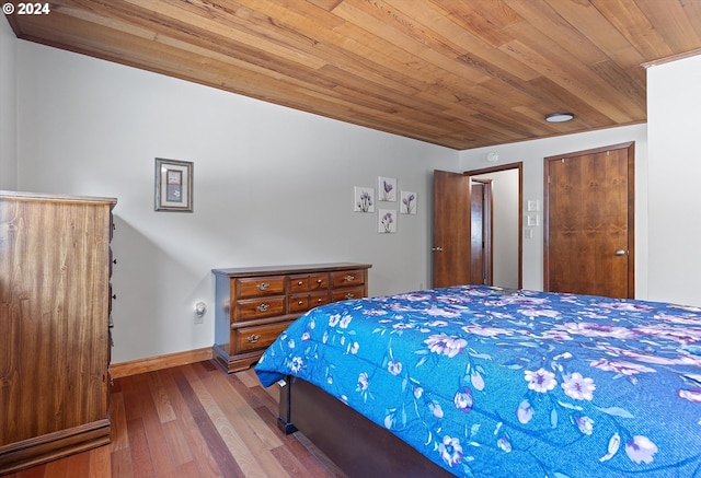 1833 SE 117th Ave, Portland, OR 97216 - bedroom with baseboards, wood-type flooring, and wooden ceiling