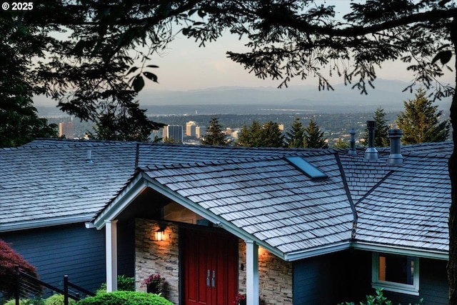 exterior details with stone siding