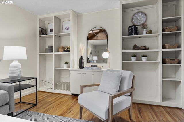 living area with light wood-type flooring