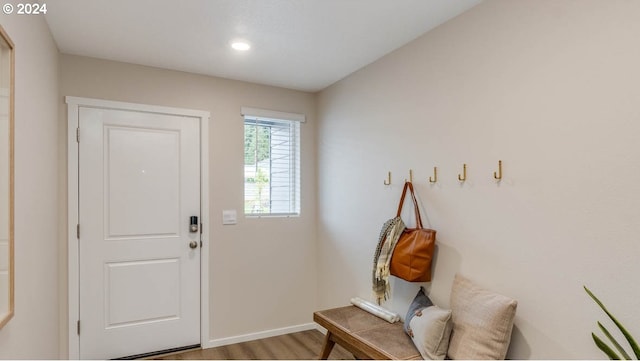 6138 SE 15th St, Gresham, OR 97080 - mudroom with wood finished floors, baseboards, and recessed lighting