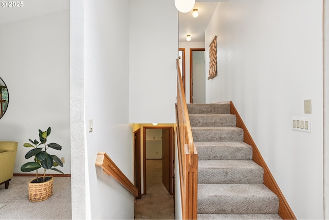 2027 SE Lexington St, Portland, OR 97202 - stairs featuring carpet floors