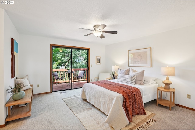 2027 SE Lexington St, Portland, OR 97202 - bedroom featuring access to outside, carpet, and ceiling fan