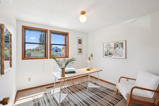 2027 SE Lexington St, Portland, OR 97202 - carpeted home office featuring a textured ceiling