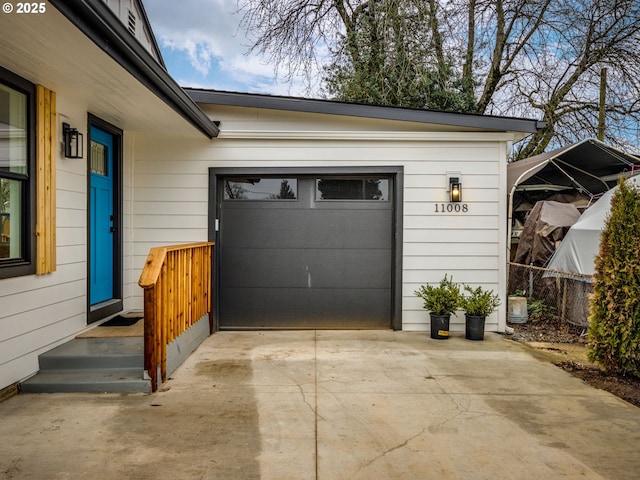 view of garage