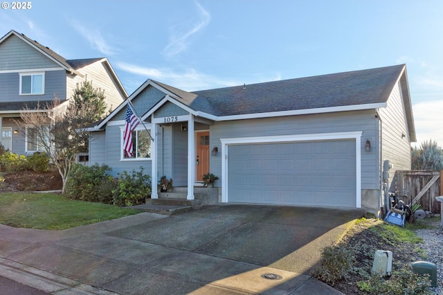 view of front of house with a garage