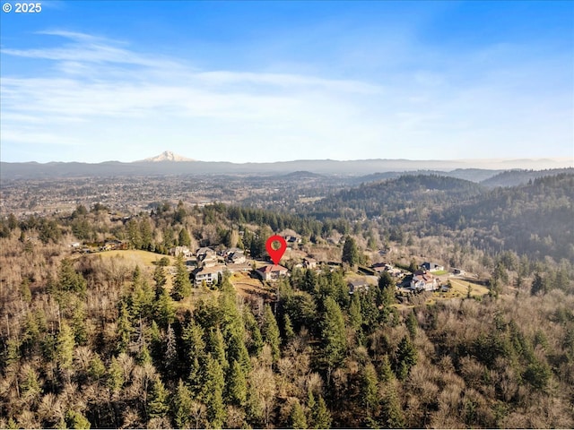 view of mountain feature featuring a view of trees