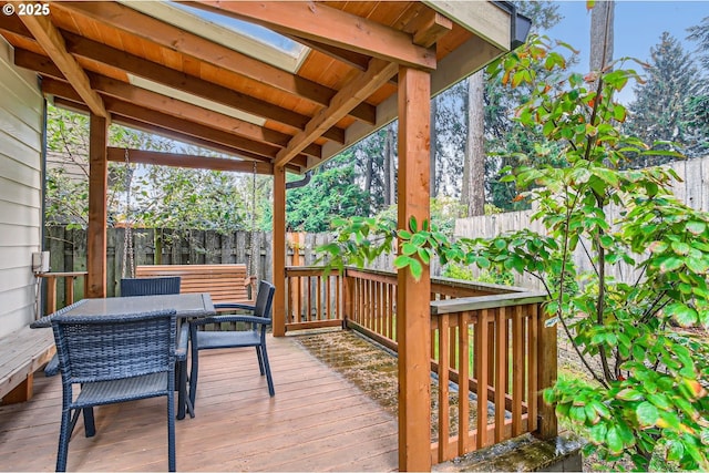 8006 SE Sporri Ln, Milwaukie, OR 97267 - deck with a fenced backyard and outdoor dining space