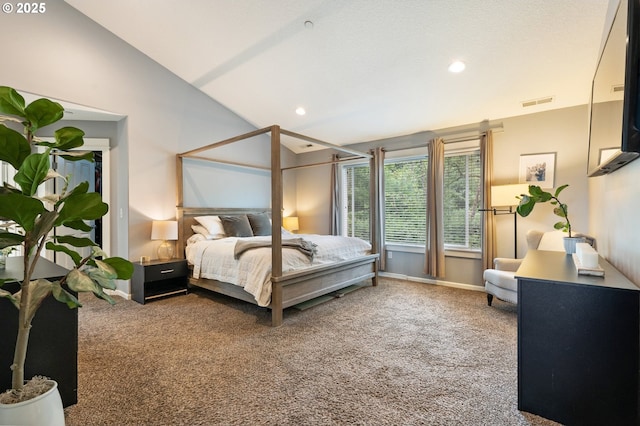 2233 NW Oxford St, Camas, WA 98607 - bedroom featuring lofted ceiling, carpet, recessed lighting, and baseboards