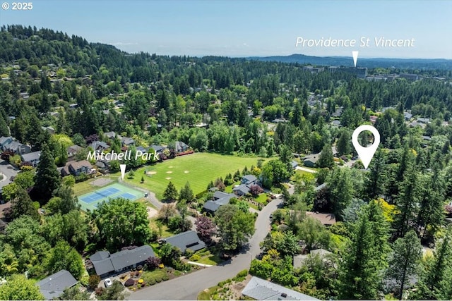 15 SW 95th Ave, Portland, OR 97225 - aerial perspective of suburban area with a heavily wooded area