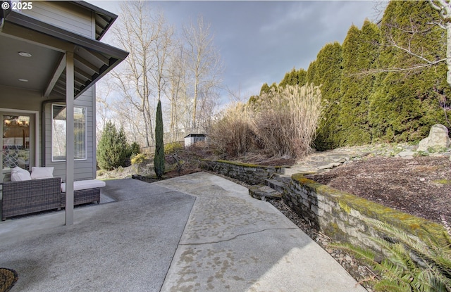 view of patio / terrace featuring an outdoor living space