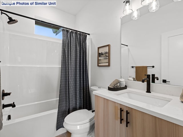 1218 SE Center St Unit 3, Portland, OR 97202 - full bathroom featuring toilet, shower / tub combo, and vanity