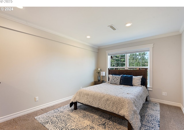 217 Deal Canyon Rd, La Grande, OR 97850 - carpeted bedroom featuring baseboards, ornamental molding, and recessed lighting